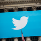 The Twitter logo is displayed on a banner outside the New York Stock Exchange on Nov.7, 2013, in New York City.
Andrew Burton/Getty Images